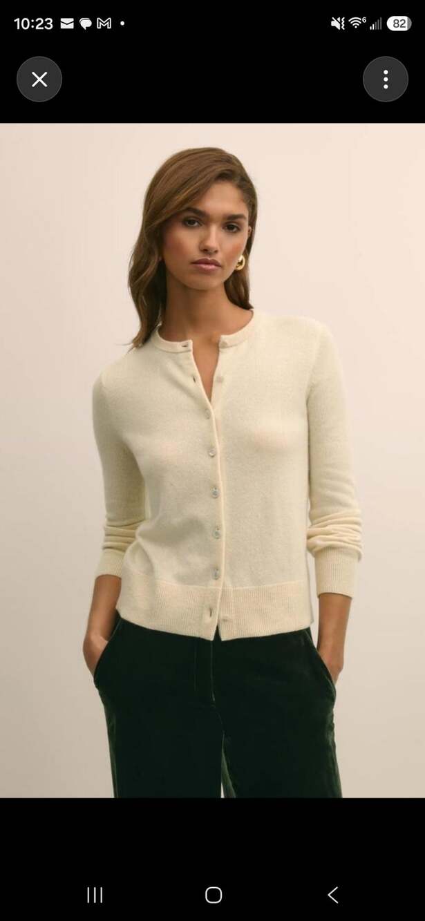 Brooks Brothers Italian Cashmere Cardigan Women's XL Ivory 100% Cashmere